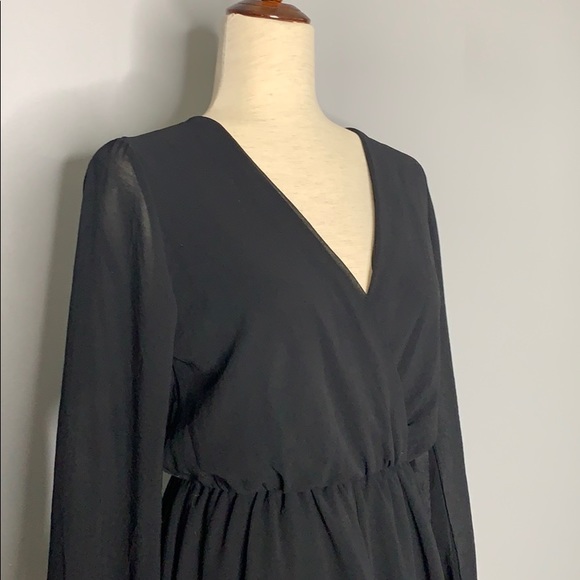 Final Touch Sheer Black Long Sleeve Romper Small - Picture 3 of 10